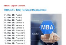 MBA605E Total Personal Management